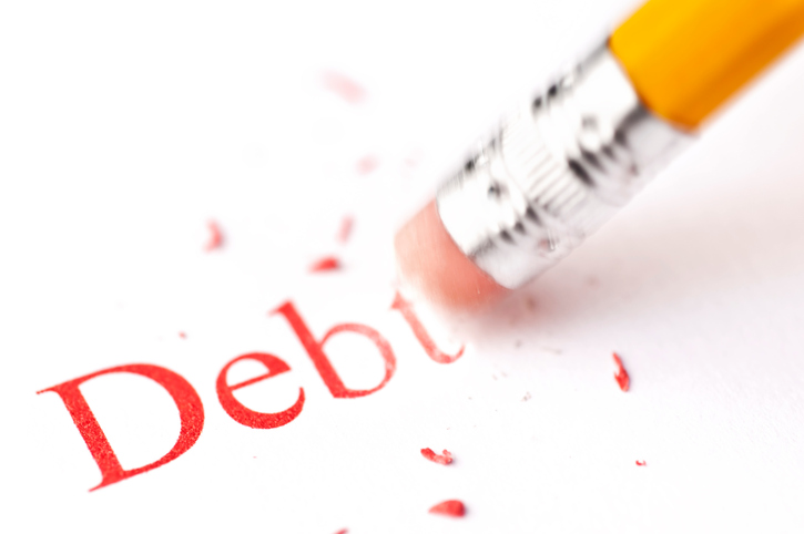 Erasing debt concept - Please see my portfolio for other finance and business concept images.
