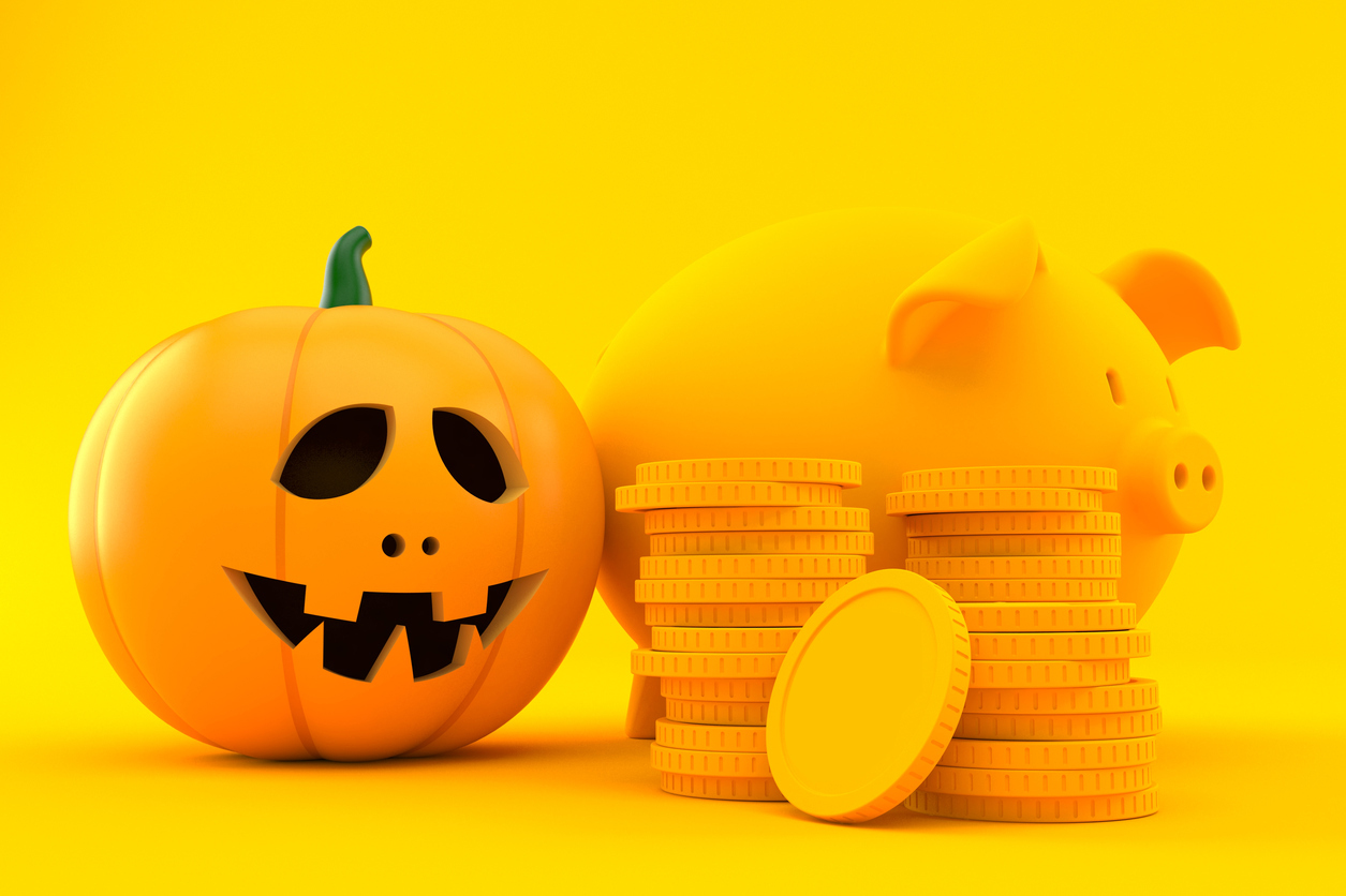 Savings background with jack o'lantern