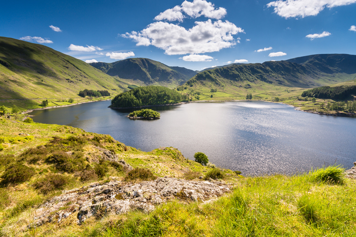 Sunny day at Haweswater reservoir in England