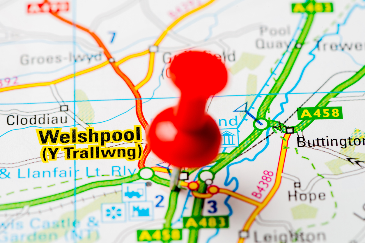 Map of Welshpool Wales