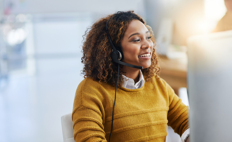 Shot of a female agent working in a call centre